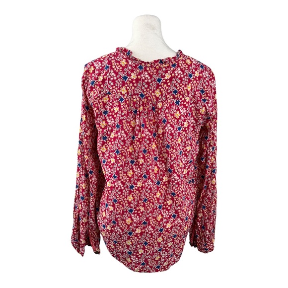 Anthropologie Maeve Pink Patterned Ruffle Shirt | Size 6 - Picture 13 of 14